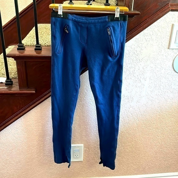 BCBG Maxazria  Women’s Size Small Navy Dark Blue Zipper Pants Leggings - Picture 1 of 5